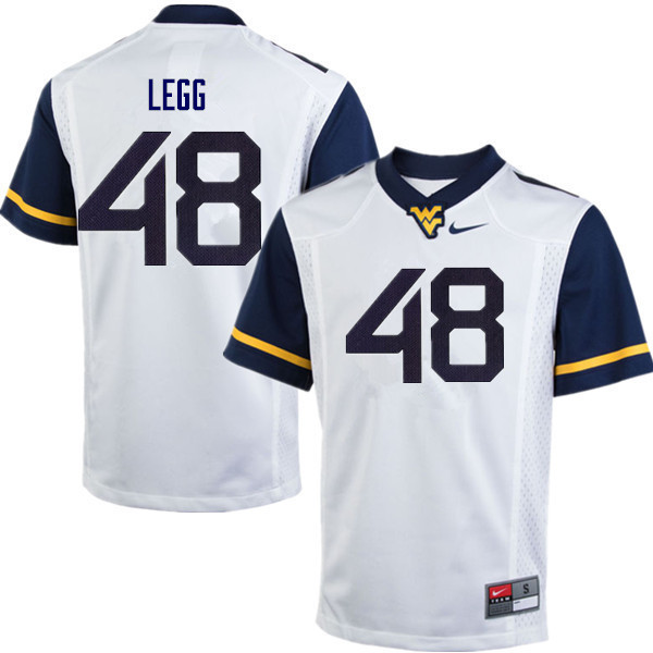 NCAA Men's Casey Legg West Virginia Mountaineers White #48 Nike Stitched Football College Authentic Jersey DW23J65CR
